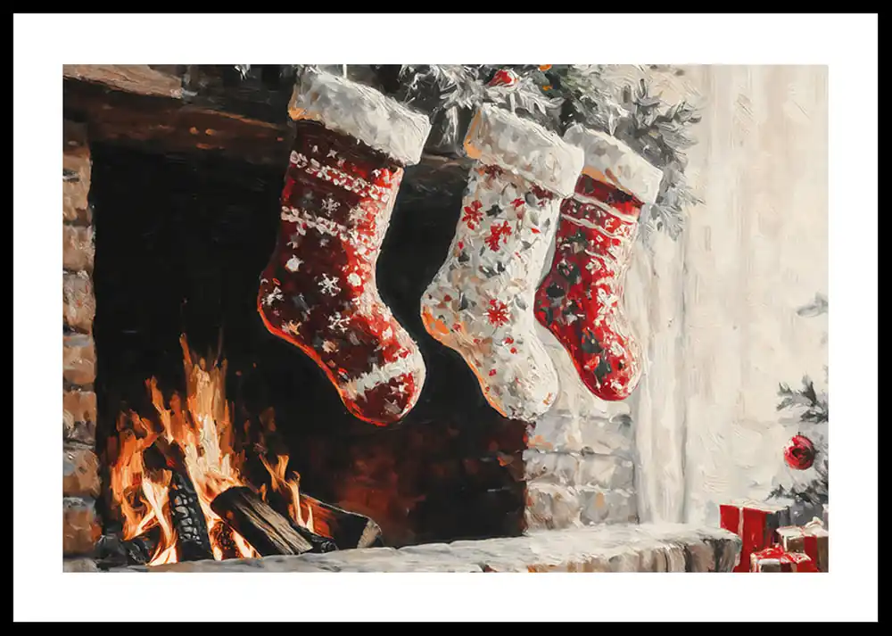 Holiday Stockings By The Fire Poster Preisreduziert