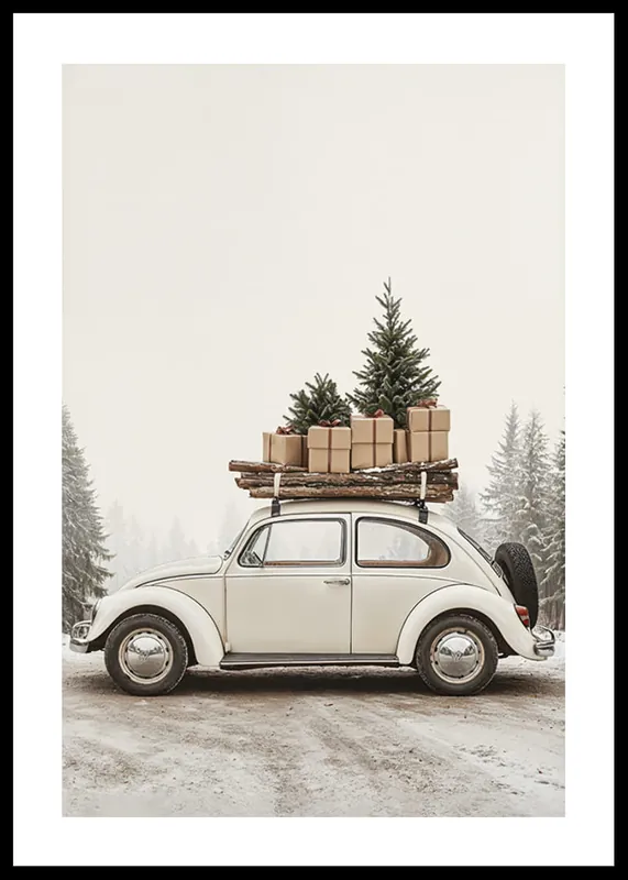 Vintage Christmas on Wheels Poster Preis Gesenkt