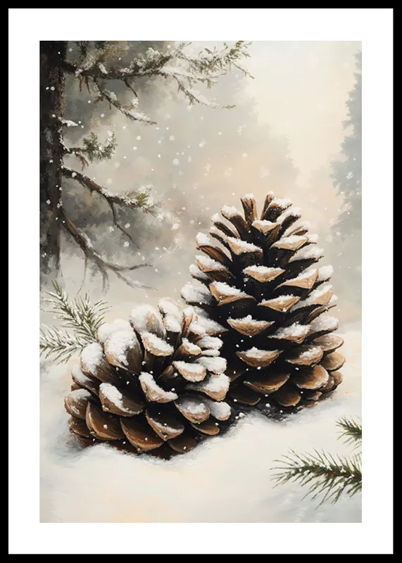 Billig Snow-Kissed Pine Duo Poster