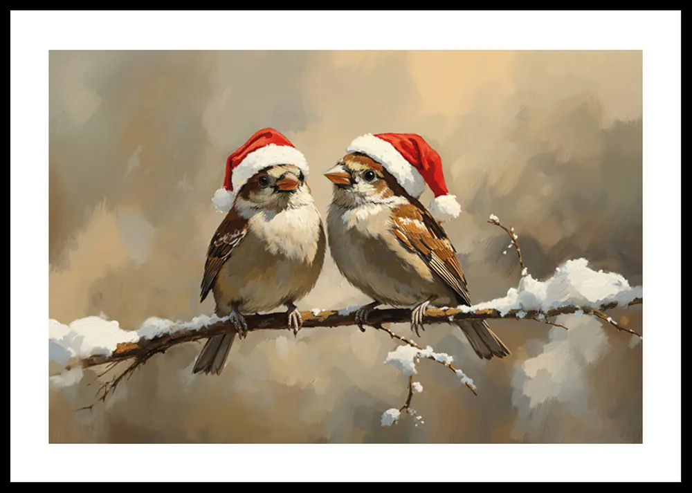 Markenware Holiday Sparrow Duo Poster