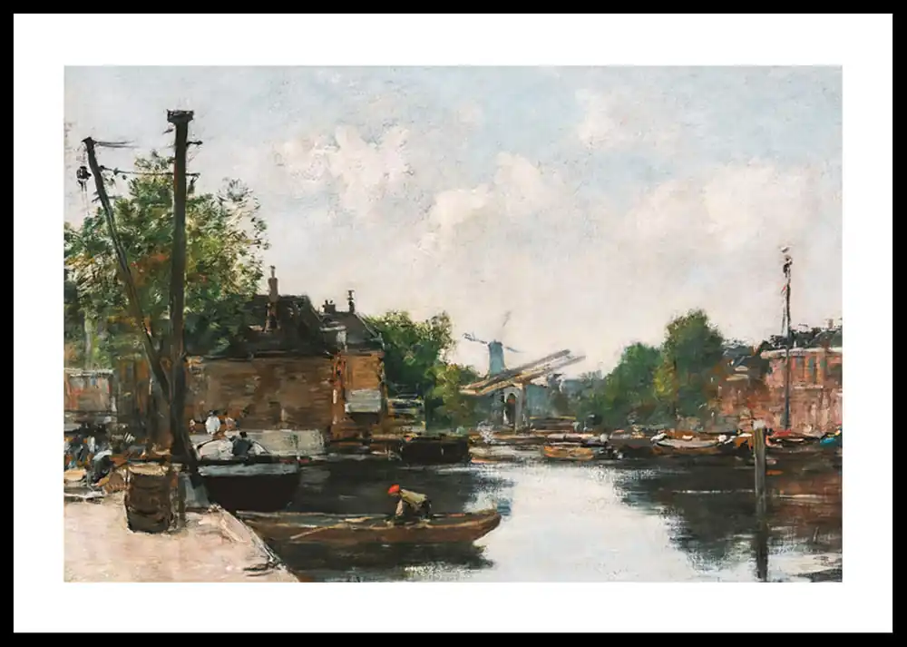 Canal A Rotterdam By Eugene Boudin Poster Super-Preis
