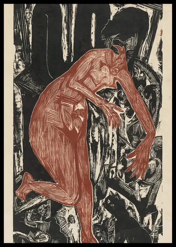 Woman in dunes on Fehmarn By Ernst Ludwig Kirchner Poster Günstig