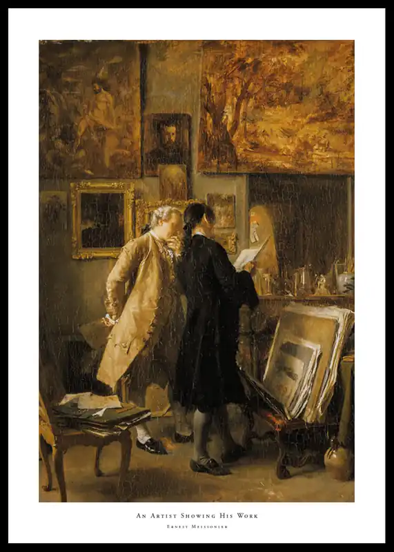 Jetzt Kaufen An Artist Showing His Work By Ernest Meissonier Poster
