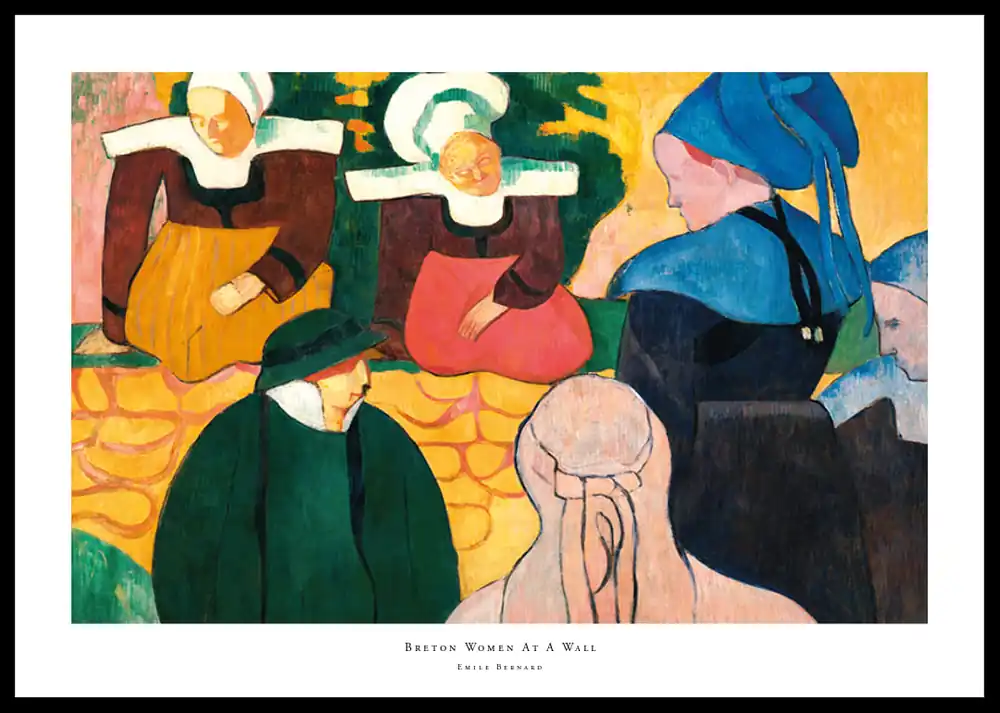 Saisonangebot Breton Women At A Wall By Emile Bernard Poster