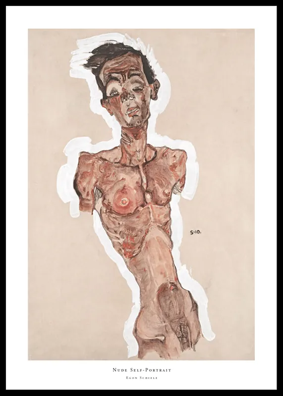 Kostenloser Rückversand Nude Self-Portrait By Egon Schiele Poster