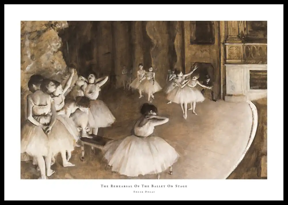 The Rehearsal Of The Ballet On Stage By Edgar Degas Poster Jetzt Bestellen