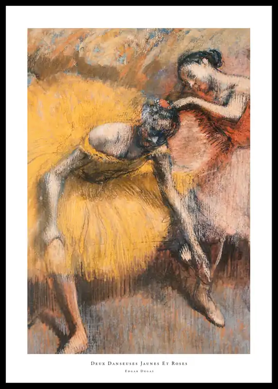 Deux Danseuses Jaunes Et Roses By Edgar Degas Poster Kostenloser Versand