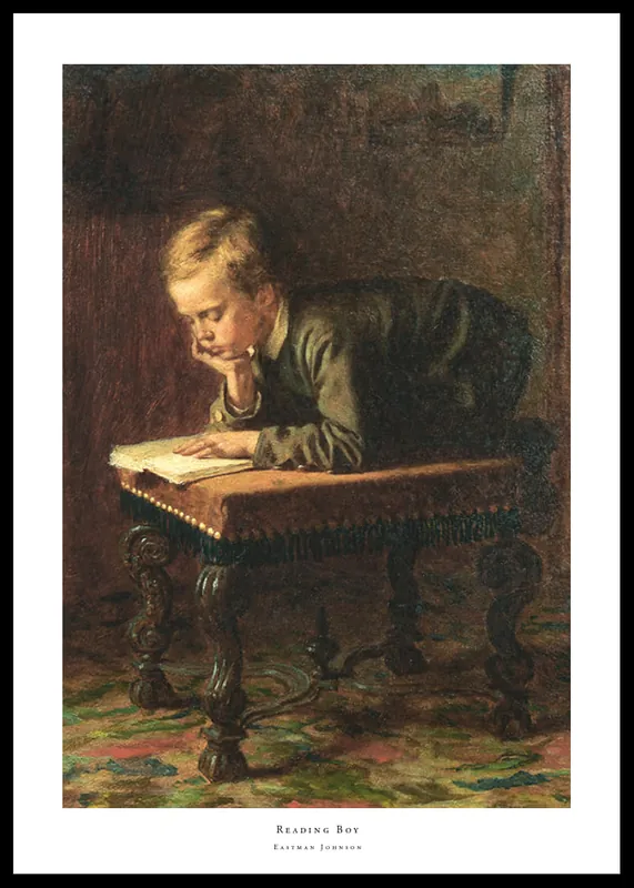 Reading Boy By Eastman Johnson Poster Neue Kollektion