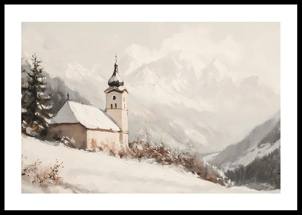 Kostenloser Versand Tranquil Church In Winters Embrace Poster