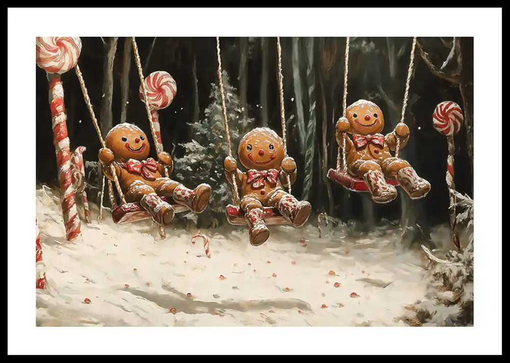 Sweet Swinging Gingerbread Joy Poster Top-Angebot