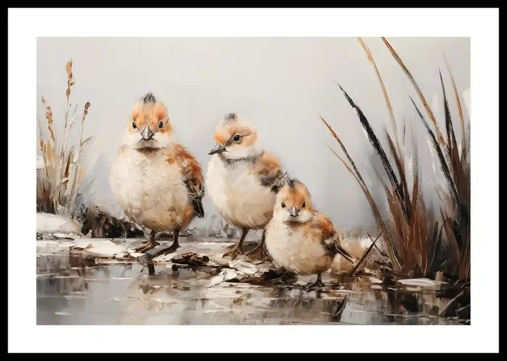 Geprüft Fluffy Winter Birds Poster