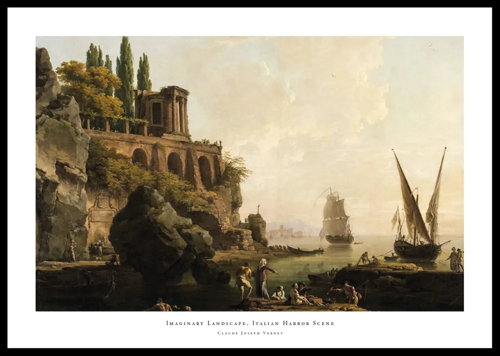 Neu Im Sortiment Imaginary Landscape Italian Harbor Scene By Claude Joseph Vernet Poster