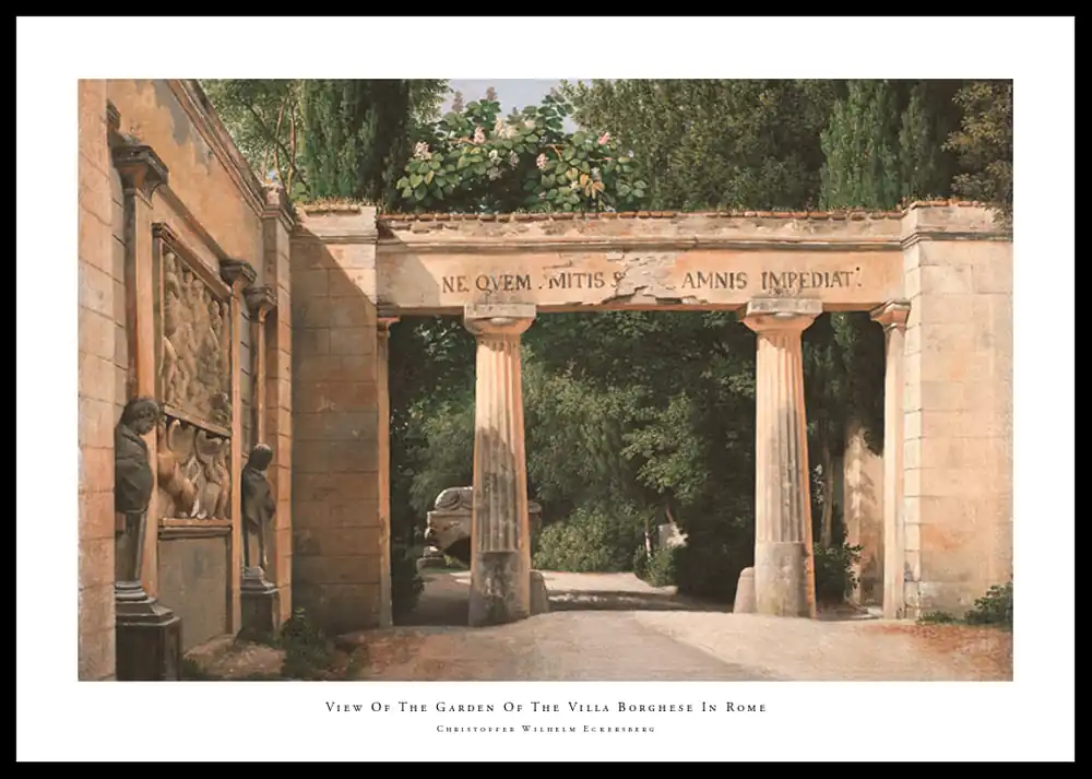 Must-Have View Of The Garden Of The Villa Borghese In Rome By Christoffer Wilhelm Eckersberg Poster