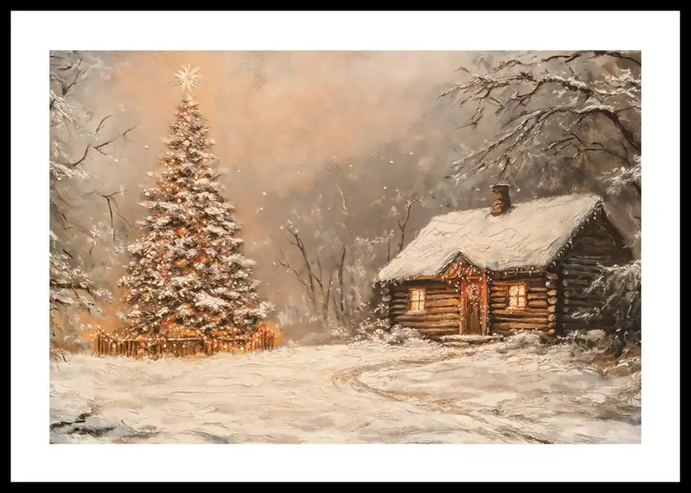 Expressversand Cozy Cabin Christmas Poster