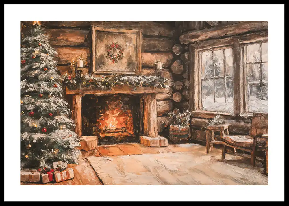 Cozy Cabin Christmas Poster Must-Have
