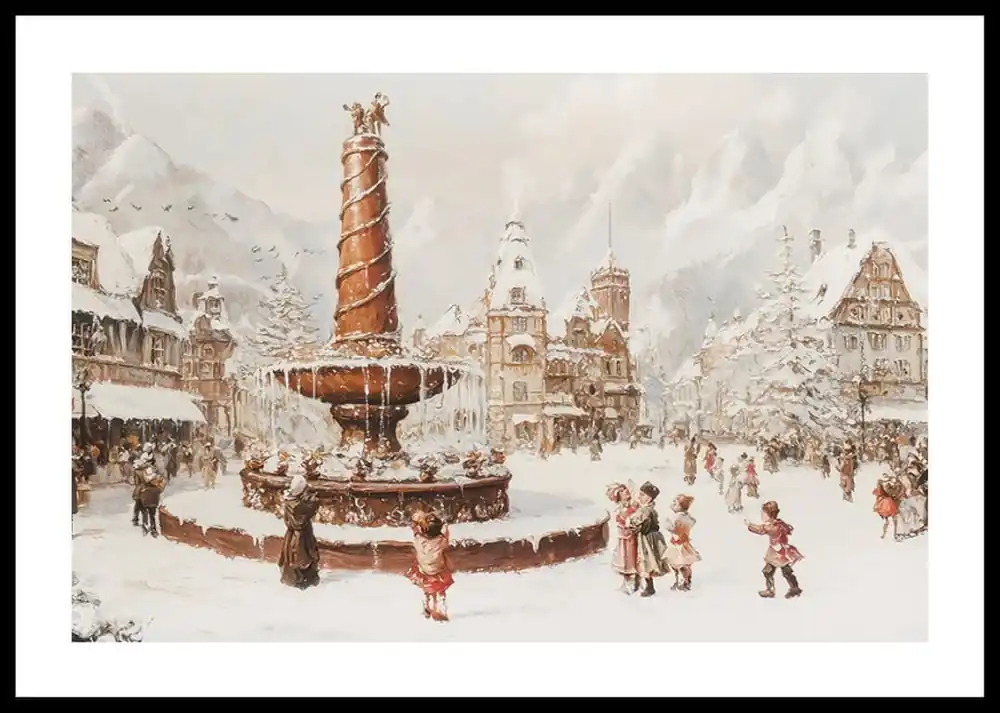 Preiswert Christmas In The Village Poster