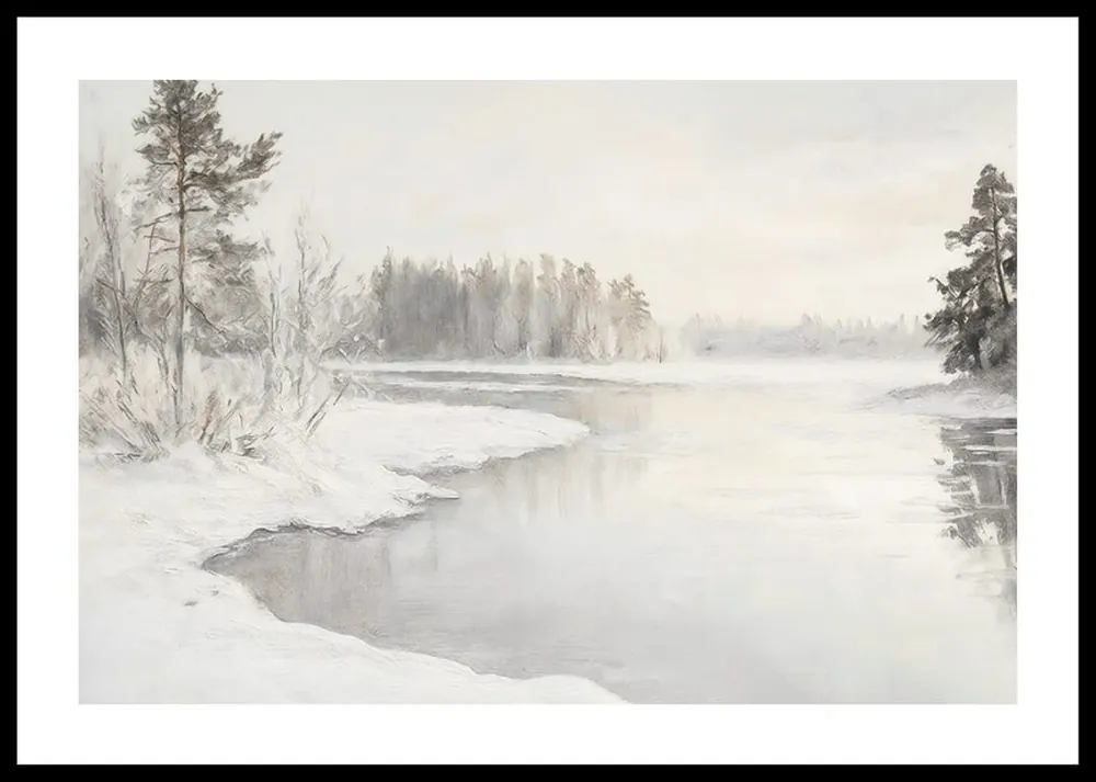 A Snowy Riverbank Poster Jetzt Bestellen