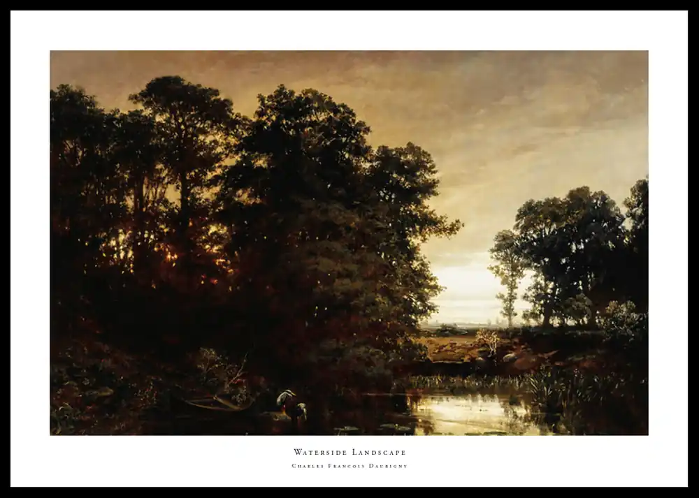 Garantierte Lieferung Waterside Landscape By Charles Francois Daubigny Poster
