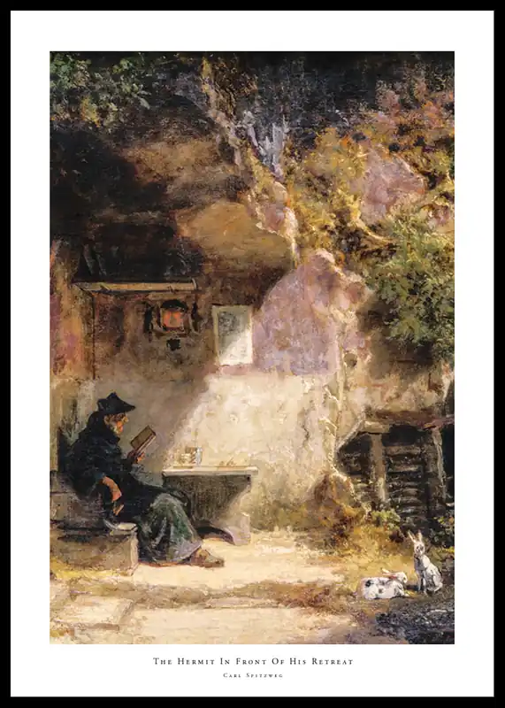 The Hermit In Front Of His Retreat By Carl Spitzweg Poster Direktkauf