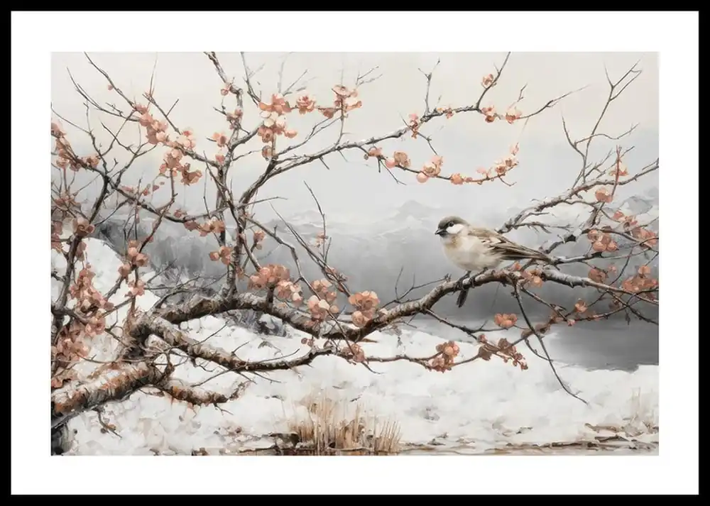 Blossoms And Feathers In Frost Poster Beliebt