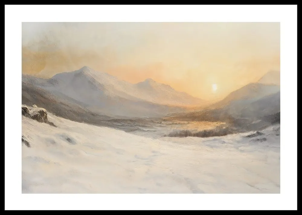 Mega-Angebot Golden Glow Over Winter Peaks Poster
