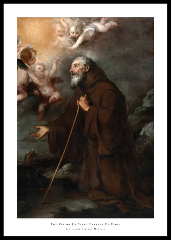 The Vision Of Saint Francis Of Paola By Bartolome Esteban Murillo Poster Neue Kollektion