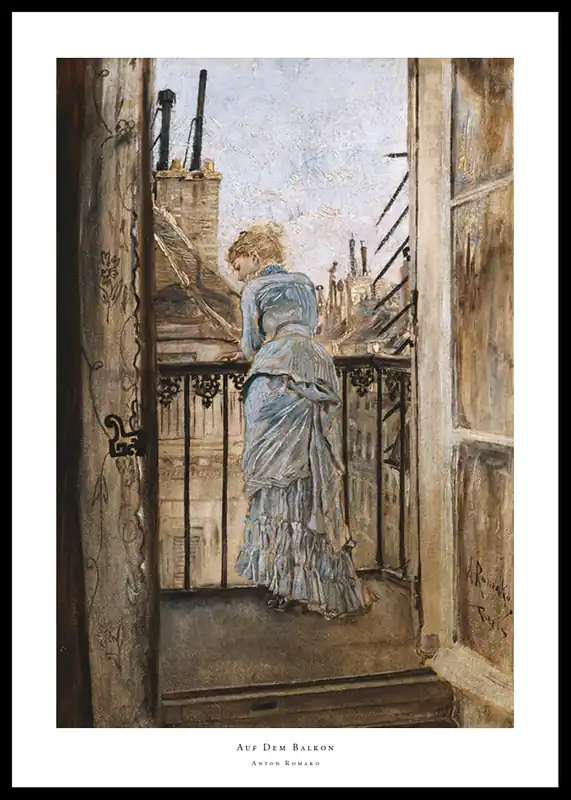 Auf Dem Balkon By Anton Romako Poster Kostenloser Versand