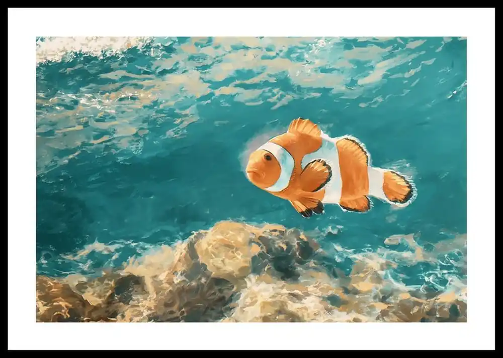 Garantierte Lieferung Clownfish Beneath The Waves Poster
