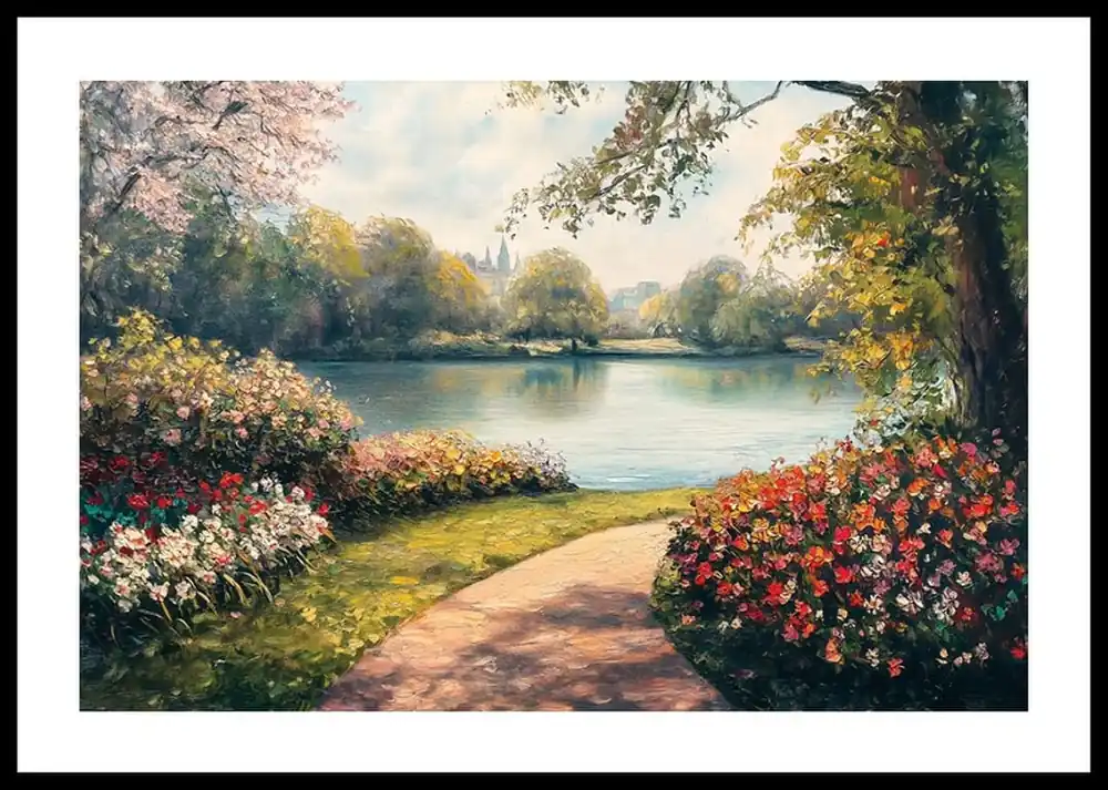 Direktkauf A Floral Paradise By The Lake Poster