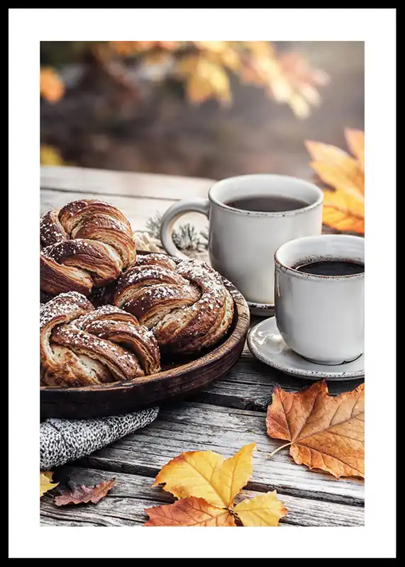 Autumn Coffee & Cinnamon Buns Delight Poster Knallerangebot
