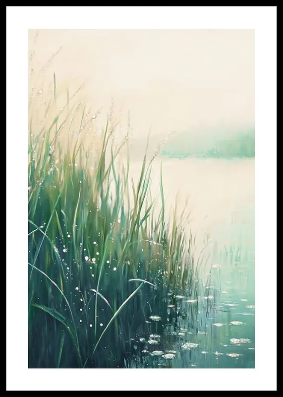 Morning Dew By The Lake Poster Geprüft