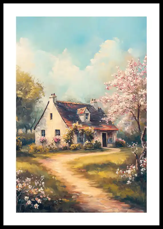 Springtime Cottage Bliss Poster Neue Ware