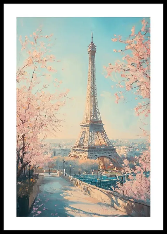 Blossoms By The Eiffel Tower Poster Begrenztes Angebot