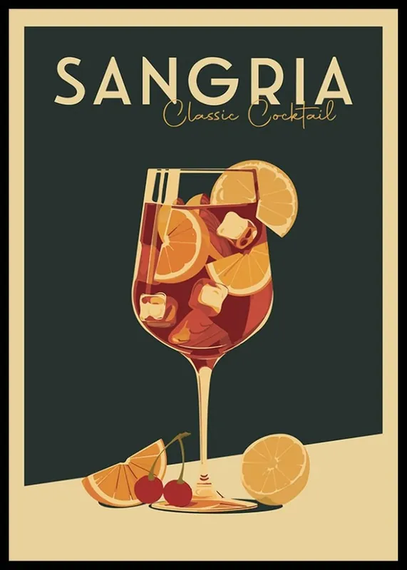 Gratis Versand Sangria Vintage Cocktail Poster