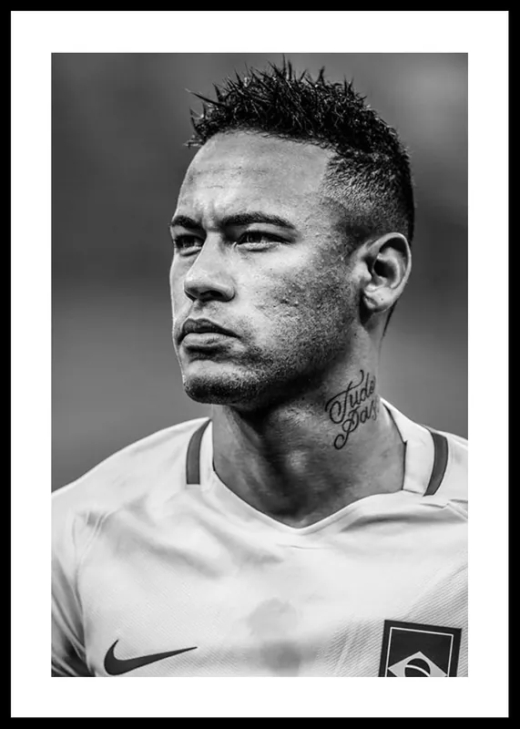 Neymar Jr Brazil 2016 B&W Poster Direktkauf
