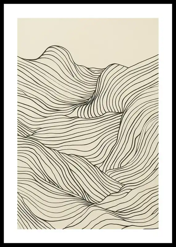 Line Art Waves Poster Nur Heute