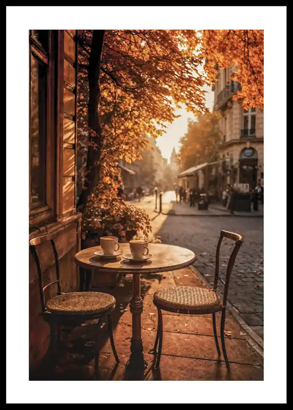 Autumn Café Poster Kostenloser Versand