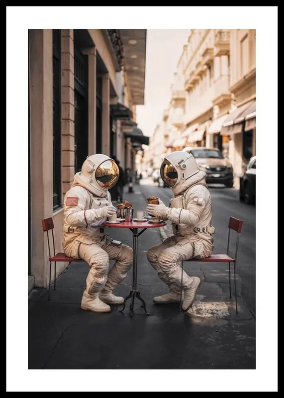 Astronauts Getting Coffee Poster Ausverkauf