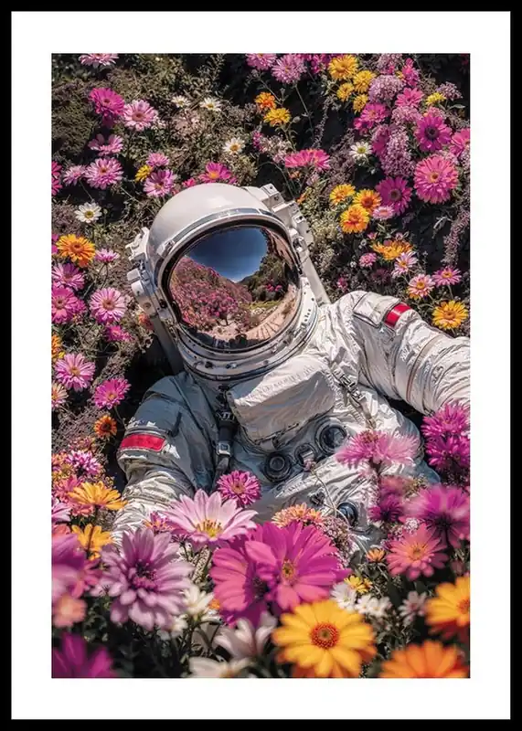 Astronaut In Bloom Poster Top-Seller