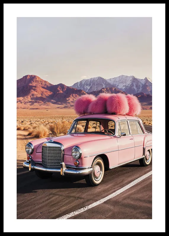 Mercedes-Benz Vintage Pink Poster Sichere Zahlung