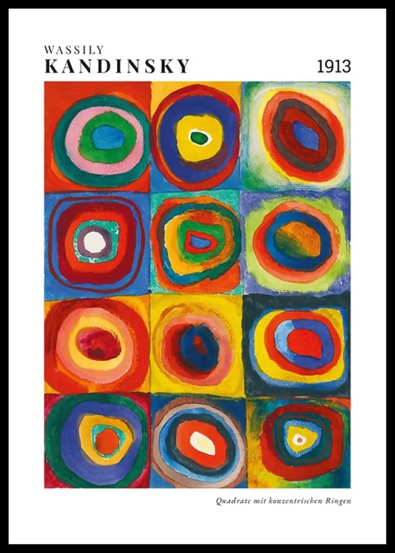 Aktuell Quadrate Mit Konzentrischen Ringen By Wassily Kandinsky Poster