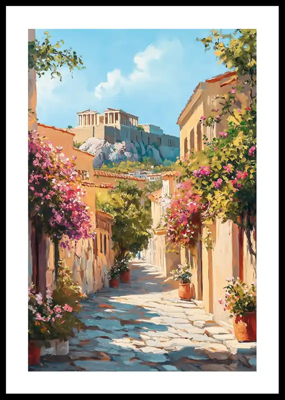 Zertifiziert Blooming Path To The Acropolis Poster