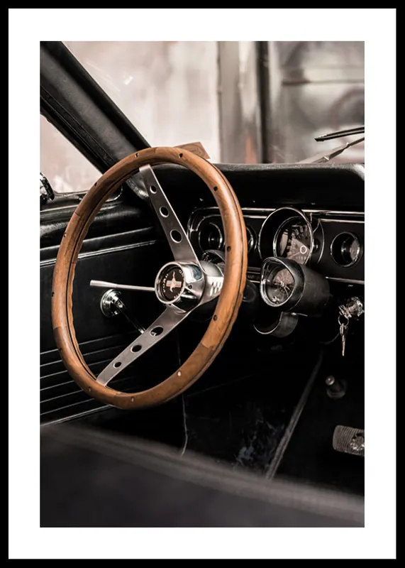 Beliebt Car Steering Wheel Vintage Poster