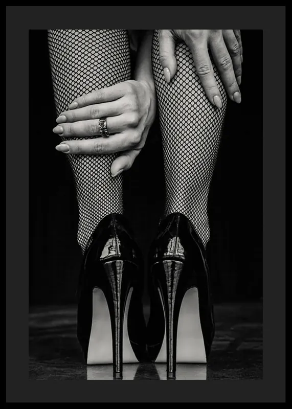 Geprüft High Heels Fishnet Stockings Poster