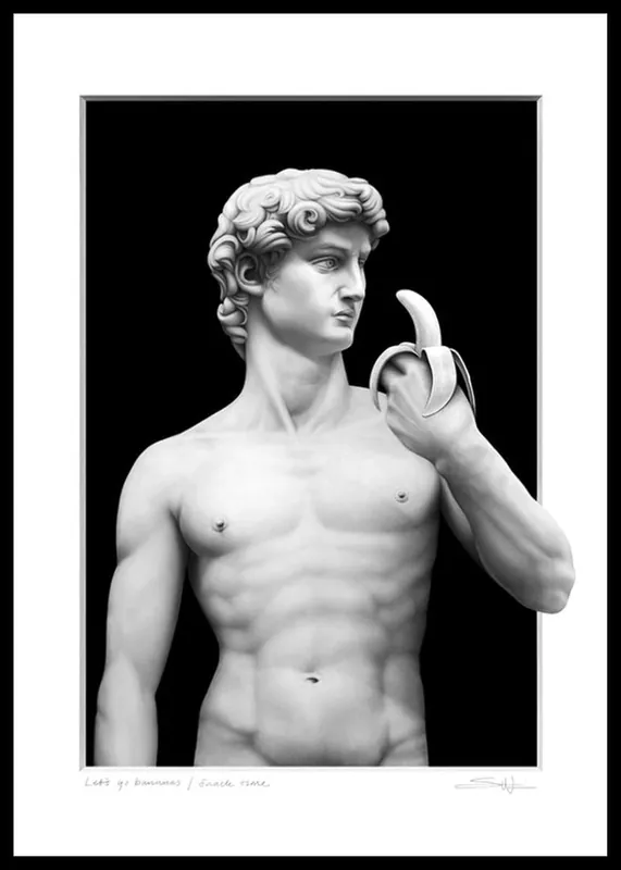 Sanna Wieslander Snack Time (Michelangelo’s David Statue) Poster Rabatt