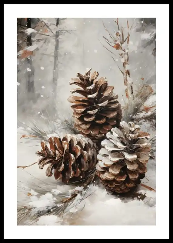 Pinecone Bliss In Snow Poster Knallerangebot