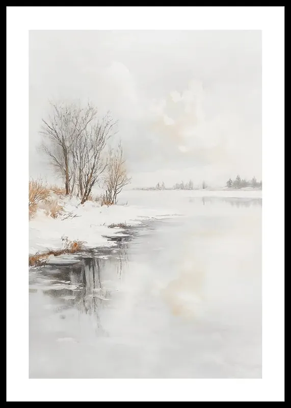 Silent Winter Riverbank Poster Markenware