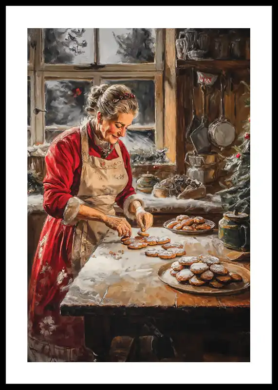 Sichere Zahlung Mrs Claus Christmas Kitchen Poster