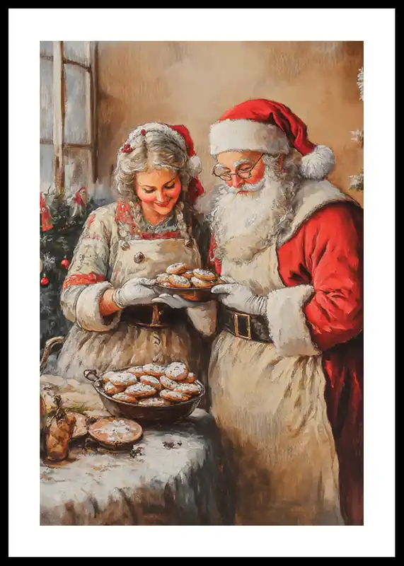 Top-Preis Santa And Mrs Claus Baking Poster