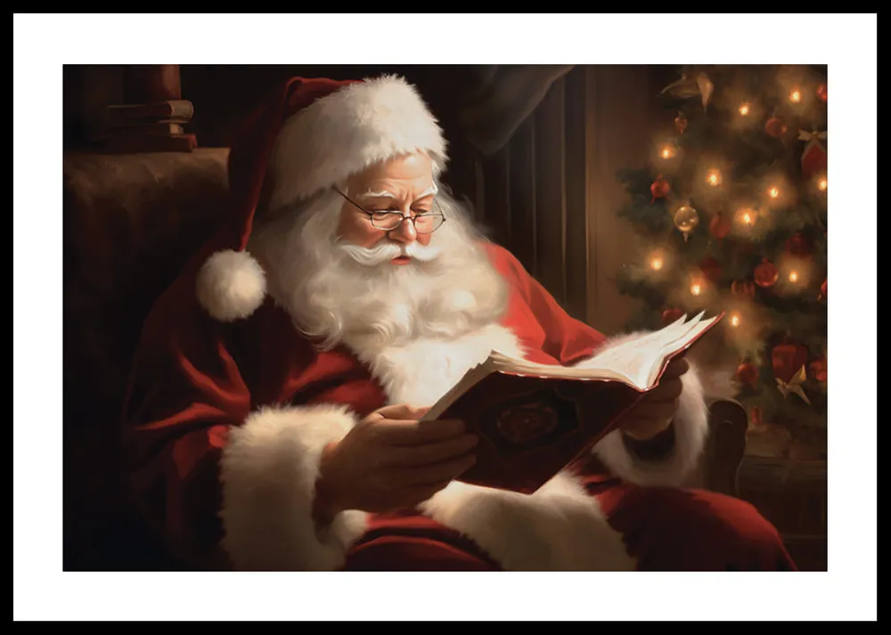 Santa Claus Reading No2 Poster Meistverkauft